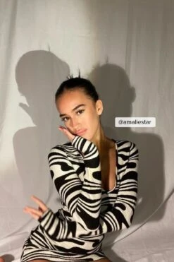 Robe En Maille Jacquard Torsadée