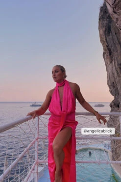 Maxi Robe Satin -Lady Doux Soldes Magasin angelicablick 1708 000120 0799 social