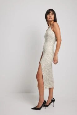 Robe Asymétrique à Sequins -Lady Doux Soldes Magasin asymmetric sequin midi dress 1017 001874 00051661 1