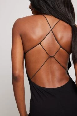 Robe Mini à Bretelles Dans Le Dos -Lady Doux Soldes Magasin back detailed mini dress 1017 001909 00022244