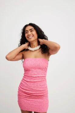 Mini Robe Bandeau -Lady Doux Soldes Magasin bandeau waffled mini dress 1017 002242 004824310