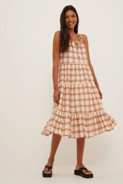 Robe Mi-Longue 13 Robe Mi-Longue -Lady Doux Soldes Magasin check midi dress 1014 001183 865317625