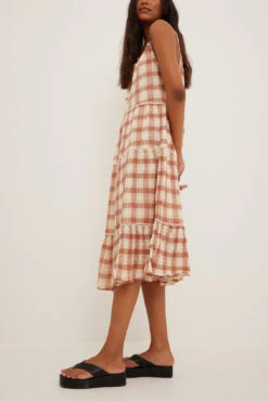 Robe Mi-Longue 12 Robe Mi-Longue -Lady Doux Soldes Magasin check midi dress 1014 001183 865317654