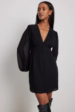 Robe Mini Boutonnée En Mousseline -Lady Doux Soldes Magasin chiffon button up mini dress 1017 002149 0002 1631