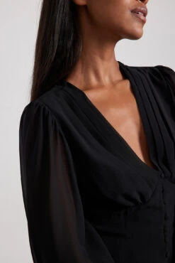 Robe Mini Boutonnée En Mousseline -Lady Doux Soldes Magasin chiffon button up mini dress 1017 002149 0002 1644