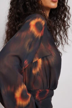 Robe En Mousseline Avec Décolleté En V -Lady Doux Soldes Magasin chiffon v neck dress 1018 009793 089314227