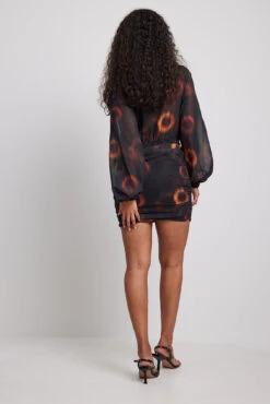 Robe En Mousseline Avec Décolleté En V -Lady Doux Soldes Magasin chiffon v neck dress 1018 009793 089314233