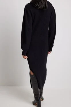 NA-KD Robe Longue En Maille à Col -Lady Doux Soldes Magasin collar long knitted dress 1100 006668 0002 9613030 1