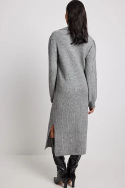 NA-KD Robe Longue En Maille à Col -Lady Doux Soldes Magasin collar long knitted dress 1100 006668 013812564