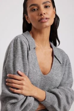 NA-KD Robe Longue En Maille à Col -Lady Doux Soldes Magasin collar long knitted dress 1100 006668 013812577 1