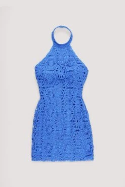 Robe Courte En Maille Crochetée à Dos Nu 23 Robe Courte En Maille Crochetée à Dos Nu -Lady Doux Soldes Magasin crochet knitted halterneck mini dress 1018 010314 0003 23 flatlay