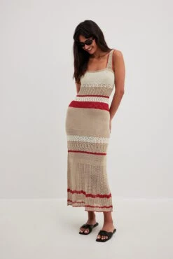 Robe Mi-longue En Maille Crochetée -Lady Doux Soldes Magasin crochet knitted midi dress 1795 000021 44175001 01c