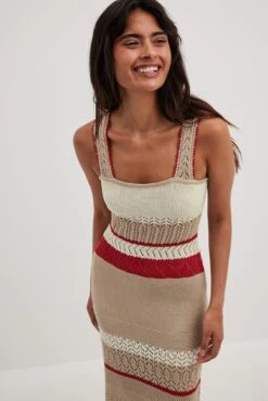 Robe Mi-longue En Maille Crochetée -Lady Doux Soldes Magasin crochet knitted midi dress 1795 000021 44175021