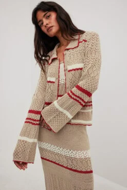 Robe Mi-longue En Maille Crochetée -Lady Doux Soldes Magasin crochet knitted midi dress 1795 000021 44175064