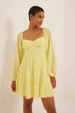 Robe Courte à Volants -Lady Doux Soldes Magasin cups detail flowy dress 1014 001381 04043909 2