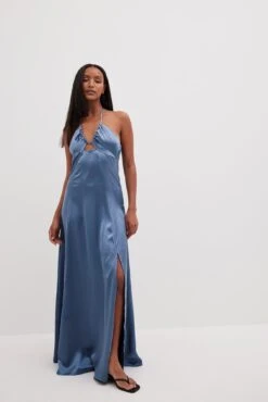 Robe Longue En Satin à Découpes