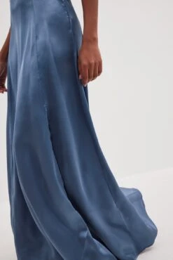 Robe Longue En Satin à Découpes -Lady Doux Soldes Magasin cut out detail maxi satin dress 1788 000036 00030739