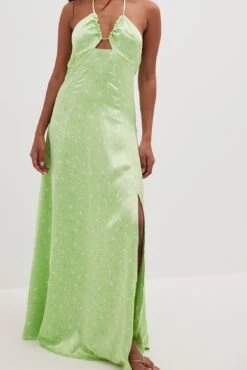 Robe Longue En Satin à Découpes -Lady Doux Soldes Magasin cut out detail maxi satin dress 1788 000036 06890770