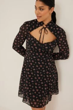 Mini Robe Découpée Recyclée -Lady Doux Soldes Magasin cut out tie mini dress 1017 001393 578325575
