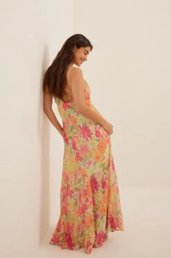 Robe Dos Plongeant à Imprimé -Lady Doux Soldes Magasin deep back printed maxi dress 1766 000025 06893124