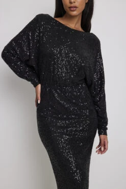 Robe Midi En Sequin Avec Décolleté Dos -Lady Doux Soldes Magasin deep back sequin midi dress 1017 001871 00023706