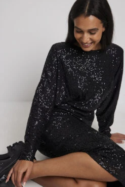 Robe Midi En Sequin Avec Décolleté Dos -Lady Doux Soldes Magasin deep back sequin midi dress 1017 001871 00023718