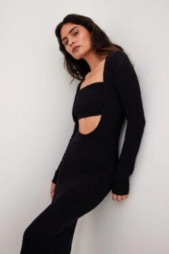 Robe Longue à Décolleté Profond -Lady Doux Soldes Magasin deep front long dress 1708 000175 000212282 copy