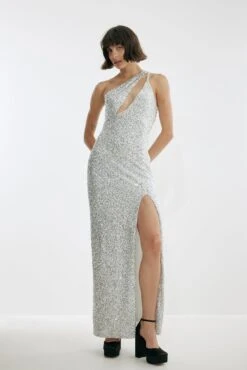 Robe à Sequins Et Décolleté Profond 25 Robe à Sequins Et Décolleté Profond -Lady Doux Soldes Magasin deep front sequin dress 1708 000096 00011025