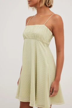 Robe Courte En Dobby Nouée Sur Les épaules -Lady Doux Soldes Magasin dobby tie shoulders mini dress 1014 001569 8939 1229