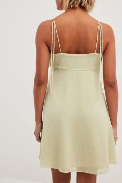 Robe Courte En Dobby Nouée Sur Les épaules -Lady Doux Soldes Magasin dobby tie shoulders mini dress 1014 001569 8939 1244