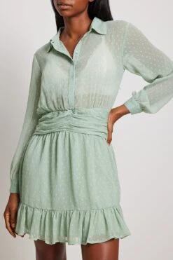 Robe Courte En Dobby à Taille Marquée -Lady Doux Soldes Magasin dobby waist detail mini dress 1014 001459 03245741