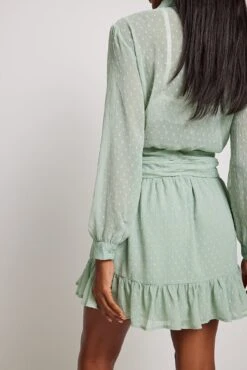 Robe Courte En Dobby à Taille Marquée -Lady Doux Soldes Magasin dobby waist detail mini dress 1014 001459 03245779