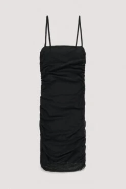 Robe Courte Drapée En Tulle à Double Bretelles -Lady Doux Soldes Magasin drapy double strap mesh mini dress 1018 010293 0002 flatlay 1