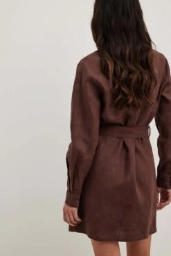 NA-KD Robe Mini En Lin à Cordon De Serrage 24 NA-KD Robe Mini En Lin à Cordon De Serrage -Lady Doux Soldes Magasin drawstring linen mini dress 1100 006037 001734525