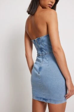 Robe Mini En Jean Embellie -Lady Doux Soldes Magasin embelished denim mini dress 1018 009699 00470060