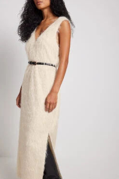 Robe Longue à Plumes -Lady Doux Soldes Magasin feathers maxi dress 1014 001488 02602145