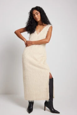 Robe Longue à Plumes -Lady Doux Soldes Magasin feathers maxi dress 1014 001488 02602150 copy