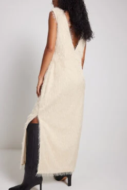 Robe Longue à Plumes -Lady Doux Soldes Magasin feathers maxi dress 1014 001488 02602186