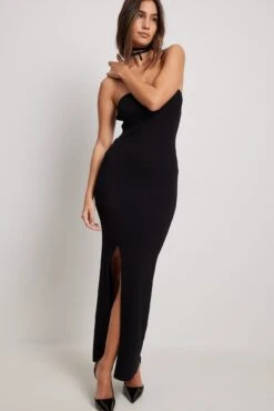 Robe Tube En Maille Fine à Fente Haute 23 Robe Tube En Maille Fine à Fente Haute -Lady Doux Soldes Magasin fine knitted high slit tube dress 1018 009952 0002 2