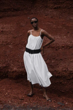 Robe Mi-longue Fluide En Coton -Lady Doux Soldes Magasin flowy cotton midi dress 1014 001557 0001 editorial1