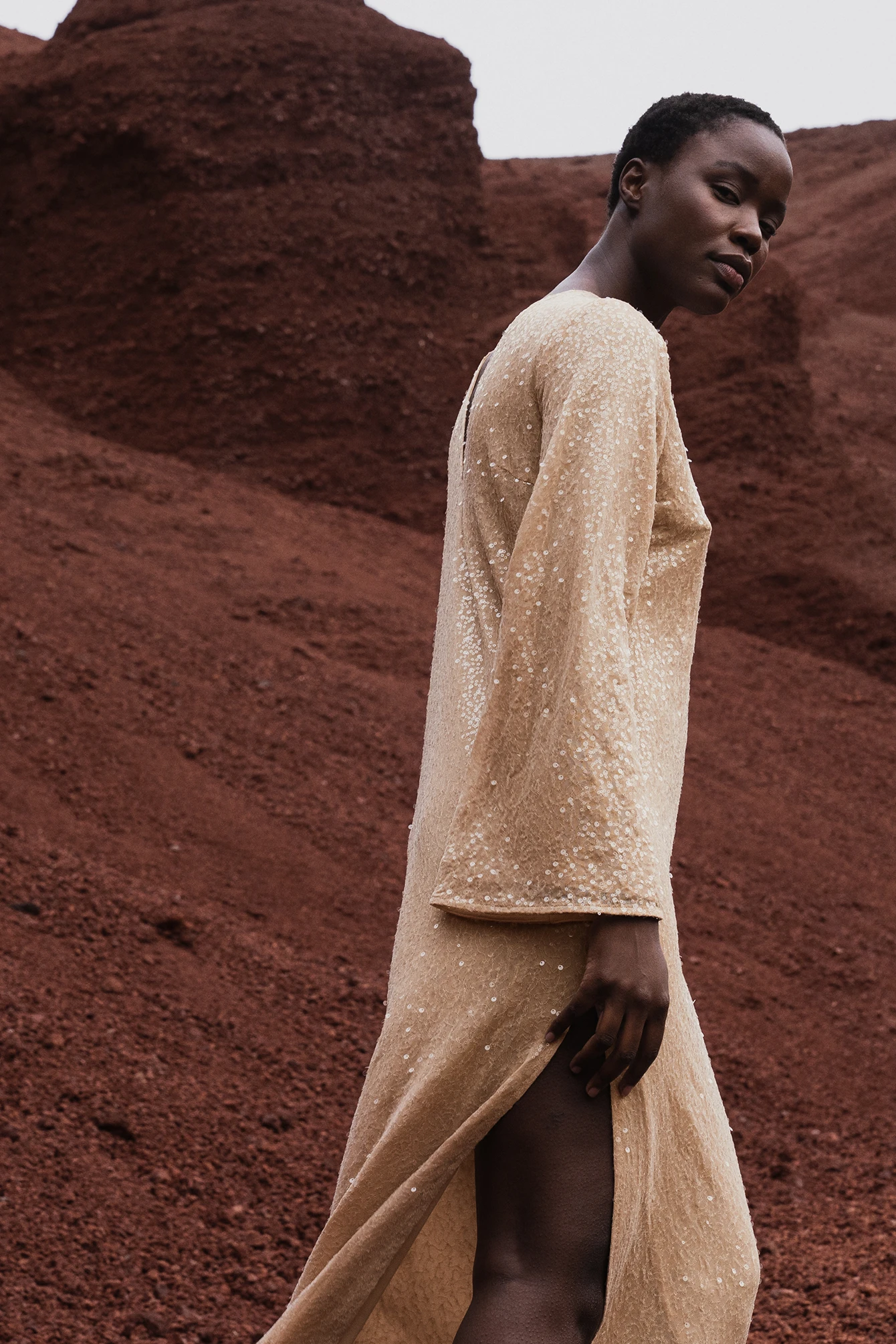 Robe Longue Fluide à Sequins 7 Robe Longue Fluide à Sequins – Image 7