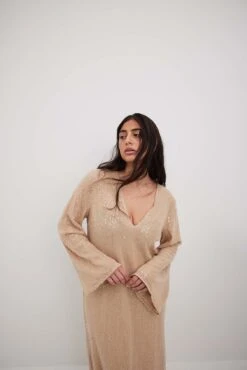 Robe Longue Fluide à Sequins