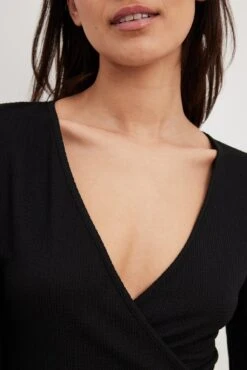 Robe Portefeuille Fluide Structurée -Lady Doux Soldes Magasin flowy wrap structured dress 1018 010466 000222355