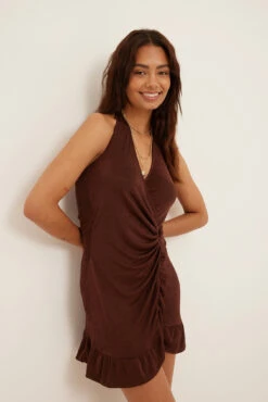 Mini Robe à Détails Volants -Lady Doux Soldes Magasin frill detail mini dress 1018 009675 00172749