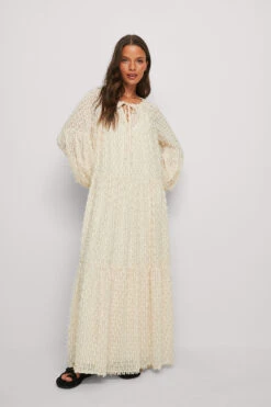 Maxi Robe Floue Texturée Recyclée 6 Maxi Robe Floue Texturée Recyclée -Lady Doux Soldes Magasin fuzzy textured maxi dress 1014 001274 0342 02c copy