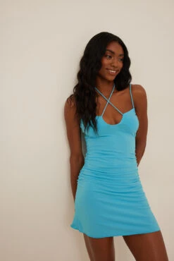 Robe Mini à Fronces -Lady Doux Soldes Magasin gathered detail mini dress 1655 000079 02633862