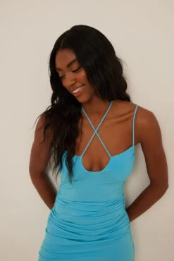 Robe Mini à Fronces -Lady Doux Soldes Magasin gathered detail mini dress 1655 000079 02633877