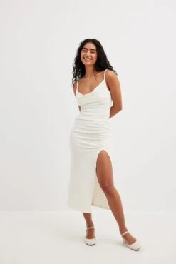 Robe Froncée à Laçage Sur Le Devant -Lady Doux Soldes Magasin gathered front strap dress 1018 010356 026024871 1