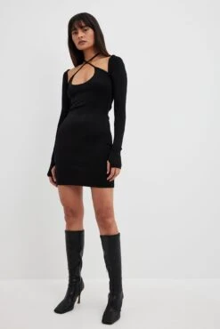 Robe Courte Dos Nu -Lady Doux Soldes Magasin halterneck detail mini dress 1727 000099 00028281 1