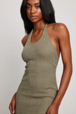 Robe Midi Dos Nu -Lady Doux Soldes Magasin halterneck midi dress 1787 000000 05191994